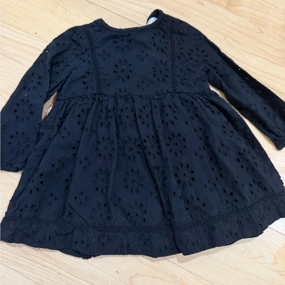 Zara Black Eyelet Kids Dress